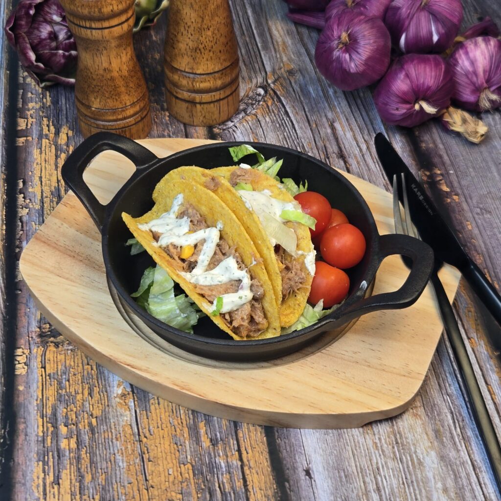 Tacos s trhaným vepřovým masem